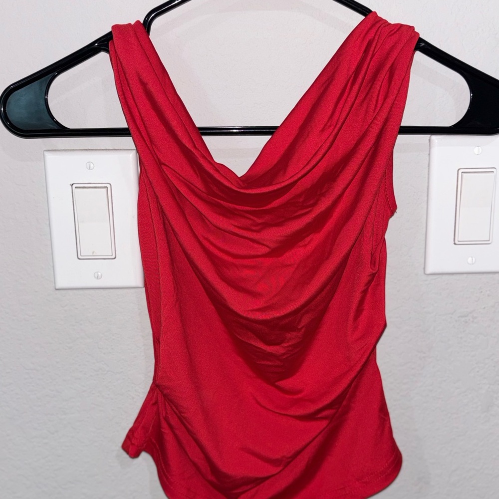 SHEIN Red Draped Cowl Neck Camisole